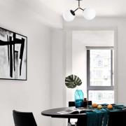 Opviq Taklampa Damar, svart, glas, 2 lampor, längd 44 cm