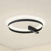 Lucande LED-taklampa Isalin, 60 cm, svart, CCT, dimbar