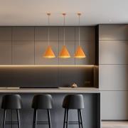 TK Lighting Hänglampa Cono, 1 lampa, Ø 25 cm, orange, E27