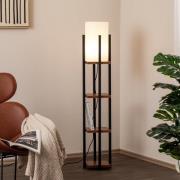 Opviq Golvlampa Shelf, svart/koppar, tyg, höjd 130 cm, E27