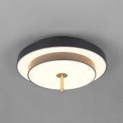 Trio Lighting LED-taklampa Keaton, svart/guldfärgad, Ø 40 cm, CCT
