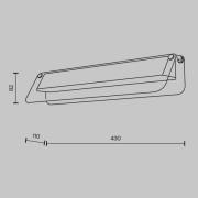 Maytoni LED-vägglampa FLAT, bärnsten/mässing, bredd 43 cm, glas/metall