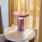 HÜBSCH LED-batteridriven bordslampa BringMe Mini, rosa metallic, 20 cm