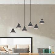 Trio Lighting LED-hänglampa Romeo, längd 75 cm, svart, metall, 6 lampo...