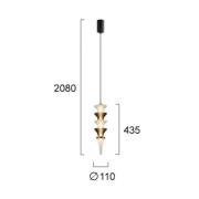 Viokef LED-pendellampa Venera, höjd 43 cm, vit/brun, glas