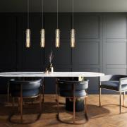 Viokef LED-hänglampa Dereck, rökgrå/bärnstensfärgad, Ø 10 cm, glas