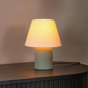 Lucide Bordslampa Macia, grön/beige, höjd 27 cm, keramik/tyg