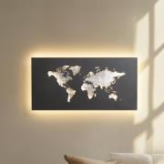 Lucande LED-vägglampa World, antracit/silver, 60 cm x 30 cm