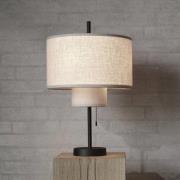 New Works bordslampa Margin, beige, textil,  Ø 36 cm, E27