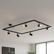 Lindby skensystem Linaro, GU10, 6 lampor, svart, O-form