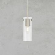 Markslöjd Hänglampa Tibia, stickkontakt, klar/nickelfärgad, Ø 7 cm