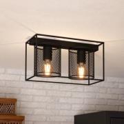 EGLO Taklampa Catterick, svart, två burskärmar