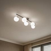 Domiluce Taklampa Drum, kaffe, glas, längd 80 cm, 5 lampor, G9