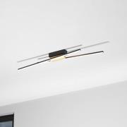 EGLO Panagria LED-taklampa, svart med trädetalj