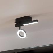 EGLO LED-takspot Cardillio 2 svart med en ring