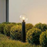 Lindby sockellampa Dangan, svart/klar, höjd 60 cm, glas