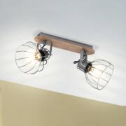 EGLO Taklampa Sambatello, 2 lampor, brun/silver