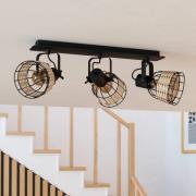 EGLO Takspotlight Anwick 1 med rottingdekor, 3 lampor