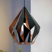 EGLO Carlton pendellampa, svart/koppar, Ø 38,5 cm