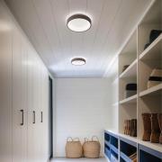 Linea Light LED-vägglampa Iside, brun, metall, Ø 35 cm, IP40