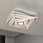 FISCHER & HONSEL LED-taklampa HERO, greige, 50x50 cm fjärrkontroll CCT...