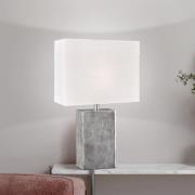 FISCHER & HONSEL Bordslampa Amiens, vit/nickel, höjd 50 cm Linne/metal...