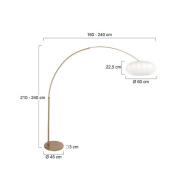 Steinhauer Bågformad golvlampa Sparkled Light brons/vit, 240 cm, siden