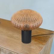 Steinhauer Bordslampa Bloeba, Ø 30 cm svart/bärnstensfärgad, glas