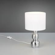 Reality Leuchten Bordslampa Lova, vit/silver, höjd 29 cm, glas/keramik...