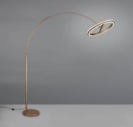 Trio Lighting LED-bågformad golvlampa Amador, kaffebrun, höjd 205 cm M...