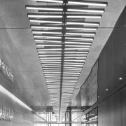 Vibia LED-hänglampa RHYTHM, gråbrun 199 x 87 cm 927 dimbar