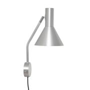 FRANDSEN Vägglampa Lyss, aluminiumfärgad, stickkontakt, 42 cm, E27