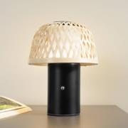 Lindby LED-batteridriven bordslampa Nifelia, bambu, CCT, dimbar