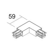 Ivela L-koppling SQUARE 48 V, svart, skyddsledare höger