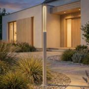 Lindby LED-väglampa Fjorya, höjd 90 cm, stengrå, IP65