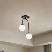 Lamkur Taklampa Bandi, svart/opal, 2 lampor, G9