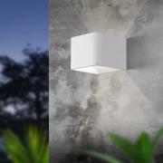 EGLO LED-utomhusvägglampa Doninni 1, vit, bredd 13 cm, 2 lampor.