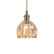 Markslöjd Hänglampa Gota, antikmässing/bärnsten, glas, Ø 13 cm, stickk...