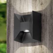 EGLO LED-utomhusvägglampa Morino, svart, höjd 18 cm, metall