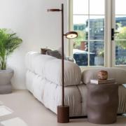 GOOD & MOJO LED-golvlampa Okinawa, 2 lampor, brun, 146 cm, trä