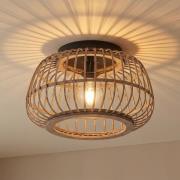 Lindby taklampa Bominio, Ø 40 cm, rotting, trä, E27