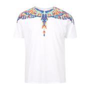 Marcelo Burlon Multifärgat Vingtryck T-shirts för Män White, Herr