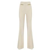 Elisabetta Franchi Wide Trousers Beige, Dam