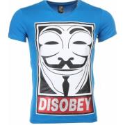 Local Fanatic Anonymous Disobey Print - Herr T Shirt - 2301B Blue, Her...