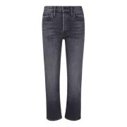 Mother Straight Jeans Gray, Dam