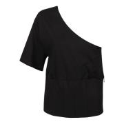 Federica Tosi ONE Shoulder T-Shirt Black, Dam