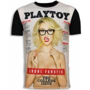 Local Fanatic Playtoy College -frågan - Digital Rhinestone T -shirt Bl...