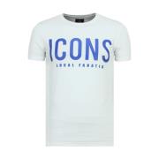 Local Fanatic T Shirt Icons Print - Tröjor Till Män New - 6361W White,...