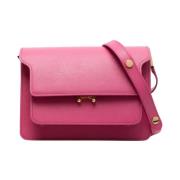 Marni Fuchsia Cross Body Väska - Lyxigt Läder, Kompakt Storlek Pink, D...