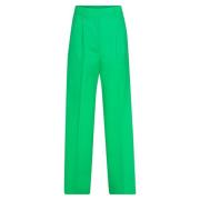 Msgm Straight Trousers Green, Dam